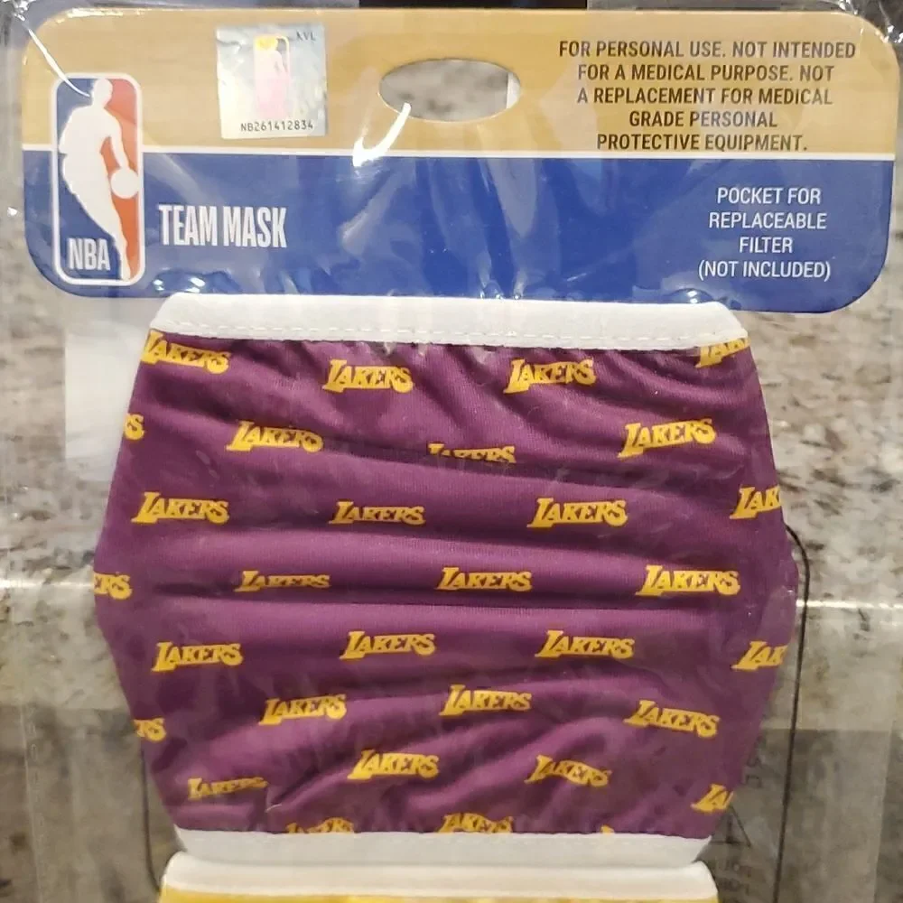 NBA LA Lakers Face Masks one pack of 2 masks